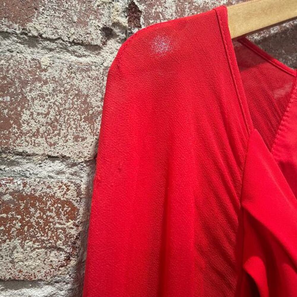 Badgley Mischka Red Bow Crepe Dress Size 2 - Picture 9 of 10